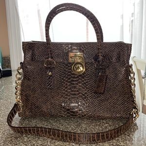 Special edition Michael kors hamilton mocha python